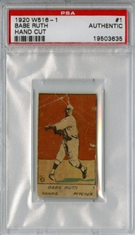 1920 W516-1 Babe Ruth PSA Authentic